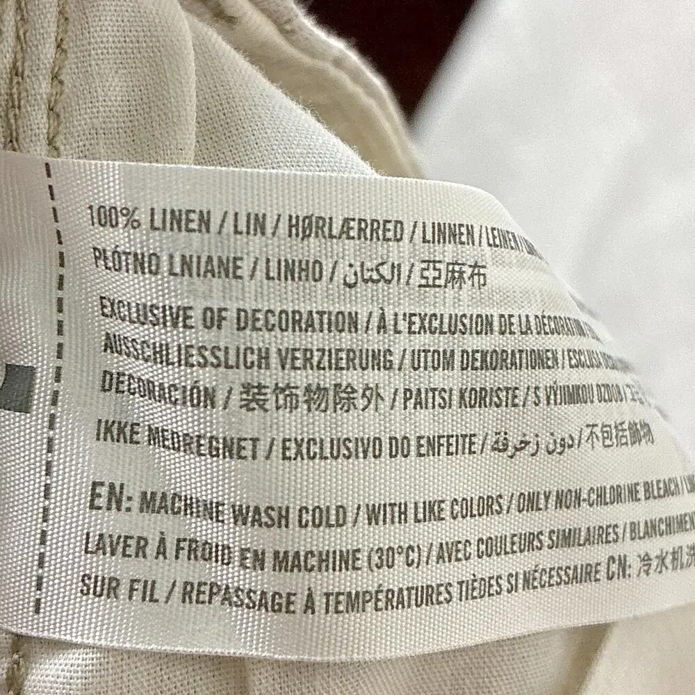 Abercrombie & Fitch Pants Men Size 29x32 (30x32) Beige Langdon Skinny 100% Linen